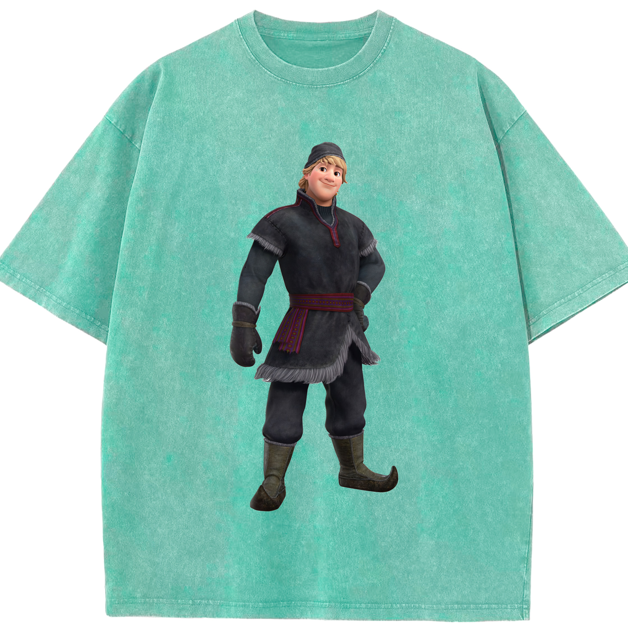 （画像用） アナと雪の女王 アンナ エルサ Frozen Anna Elsa 綿100% ヴィンテージ風 半袖Tシャツ（フロントプリント）